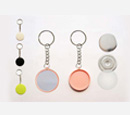 Double Sides Keychain with Mirror & Button